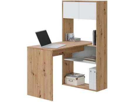 Secretária HABITDESIGN Duo (Branco - Melamina - 112 x 140 cm)