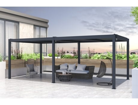 Cazeboo pérgola bioclimática santa 600 x 300cm cinzento antracite