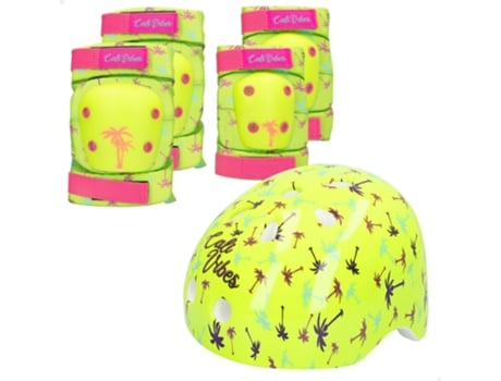 Conjunto de Capacete Cotoveleiras e Joelheiras Amarelo Neon CB RIDERS