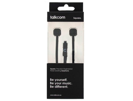 Auriculares TALKOM Square (In Ear - Microfone - Preto)