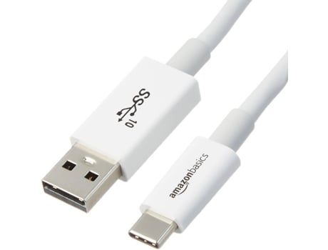 Cabo de Dados AMAZONBASICS (USB-C - USB A - 90 cm - Branco)