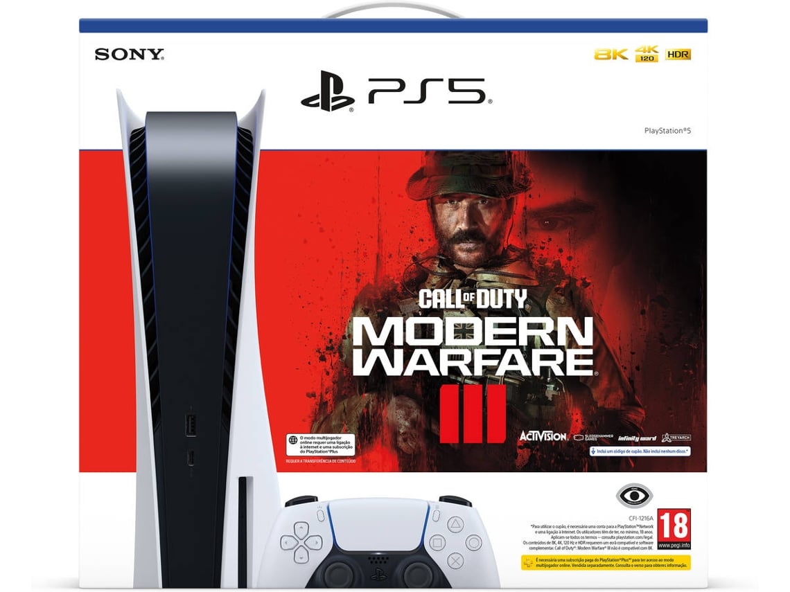 Console PlayStation 5 Pacote com jogo Call of Duty Modern Warfare