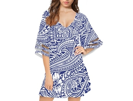 Vestido FYY Havaianocom Meia Poliéster Multicor (4XL)