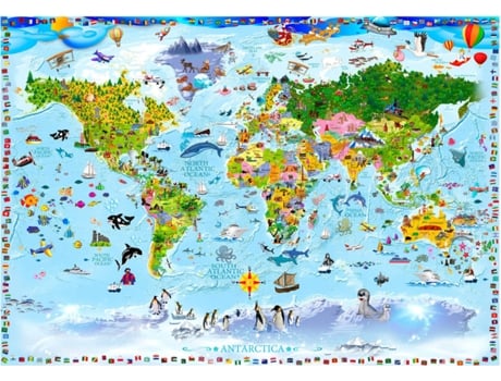 mapa mundo pt Papel de Parede ARTGEIST Mapa Mundo For Kids (150x105 cm) | Worten.pt