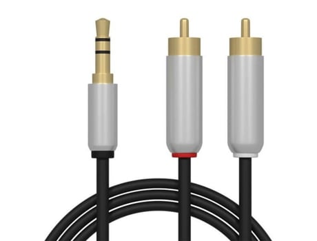 Cabo Jack 3.5Mm Macho 2X Rca Macho 100% Cobre 1,50M Qualidade