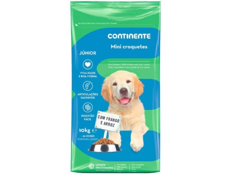 Ração Para Cão Júnior Mini Croquetes Frango E Arroz Pack Poupança CONTINENTE 10 kg