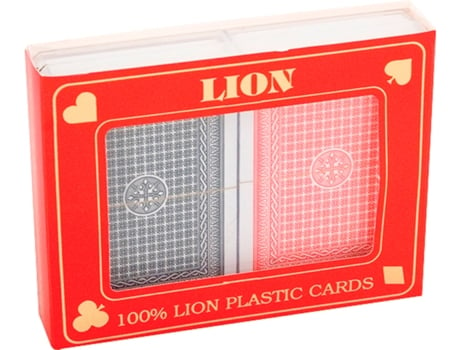 Jogo de cartas LION caixa dupla 100% plástica, Póquer