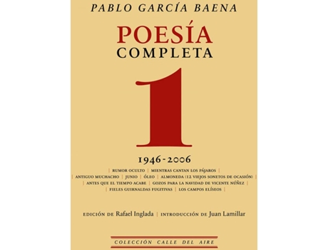 Livro Poesía Completa, 1 de Pablo García Baena (Espanhol)