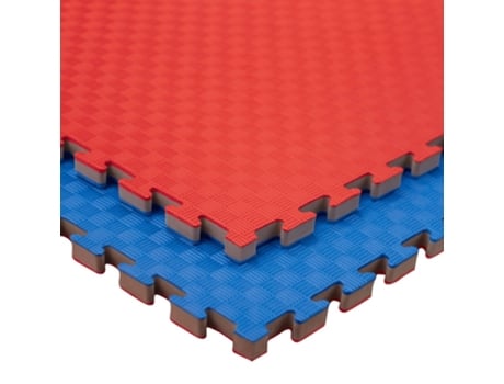 Tatami Puzzle 30 Peças 30M² Con Mas Densidade para Artes Marciais / Piso Tatami Profissional 25Mm Premium Vermelho/Azul JOWY