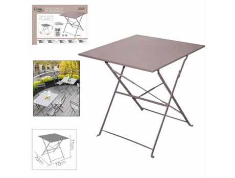 Mesa Dobrável de Metal Java 70 X 70 X H 71 Cm Topo FORNOR