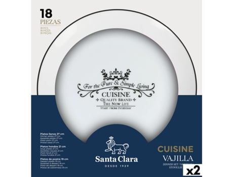 Louça SANTA CLARA Cuisine Porcelana 18 Peças Redonda