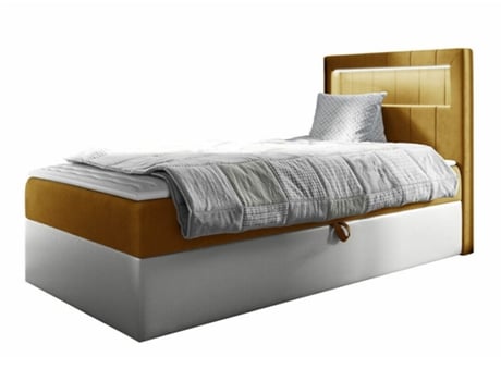 Cama Continental Baltimore Led MOVEIS.PT Pele Sintética Tecido (212x102x115 cm)