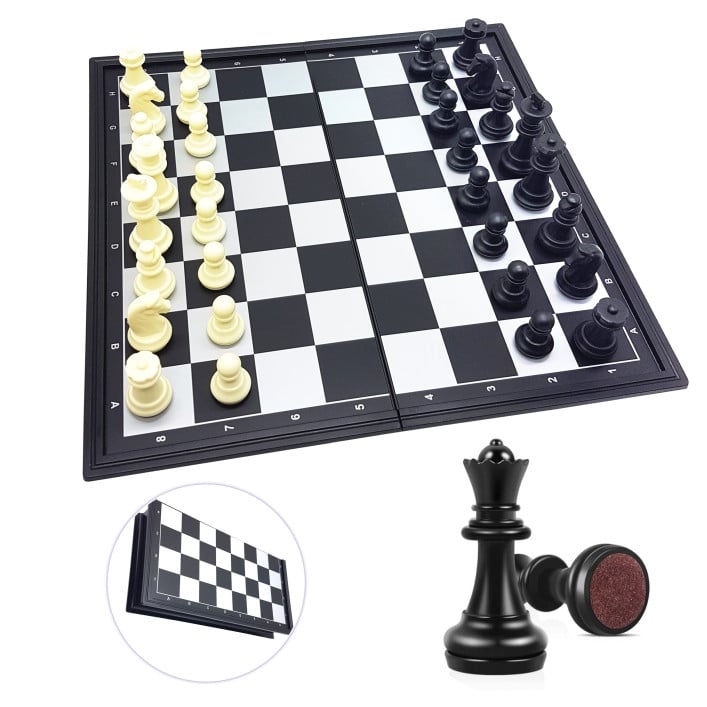 Jogo de Xadrez LEXIBOOK Chessman® Classic Magnético e Dobrável  Preto/Argento Cgm320 (Idade Mínima Recomendada: 3 anos)