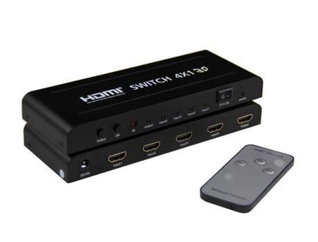 Interruptor Hdmi 4X1 4K2K Switch Função Pip YATEK Yk-0401P com Soporte em Formato 3D e Controlo Remoto