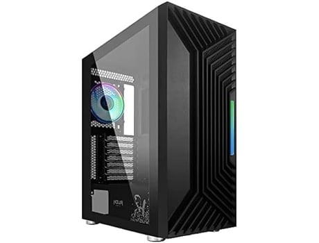 Capa para Pc para Jogos NOUA Ne-O F18 Preta Compatível com E-Atx Ventilador Argb Pwm 3 X Usb3.0/2