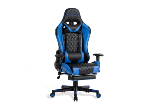 Cadeira de Jogos FOXSPORT Cadeira Gaming Ergonómica com Pedais Azul