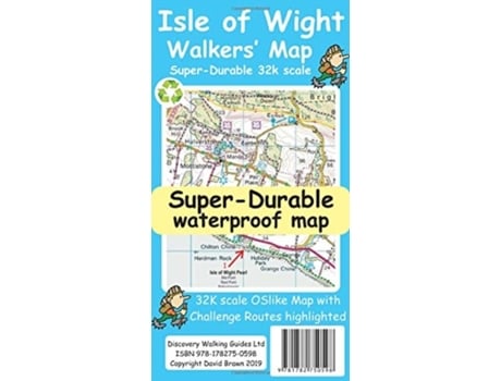 Livro isle of wight walkers map de david brawn (inglês)