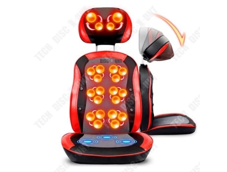 Professional Electric Shiatsu Massagem Relaxante Cadeira Corpo Pescoço Cintura Ombro Costas Vibrat Infravermelho Casa Almofada TECH DISCOUNT