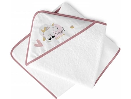 Toalha de Banho  Sweet Unicorn (100x100 cm - Rosa)