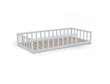 Cama Infantil - Laïba Kids - Lanterna Mágica - 90x190 Cm - Base Incluída - Madeira Branca