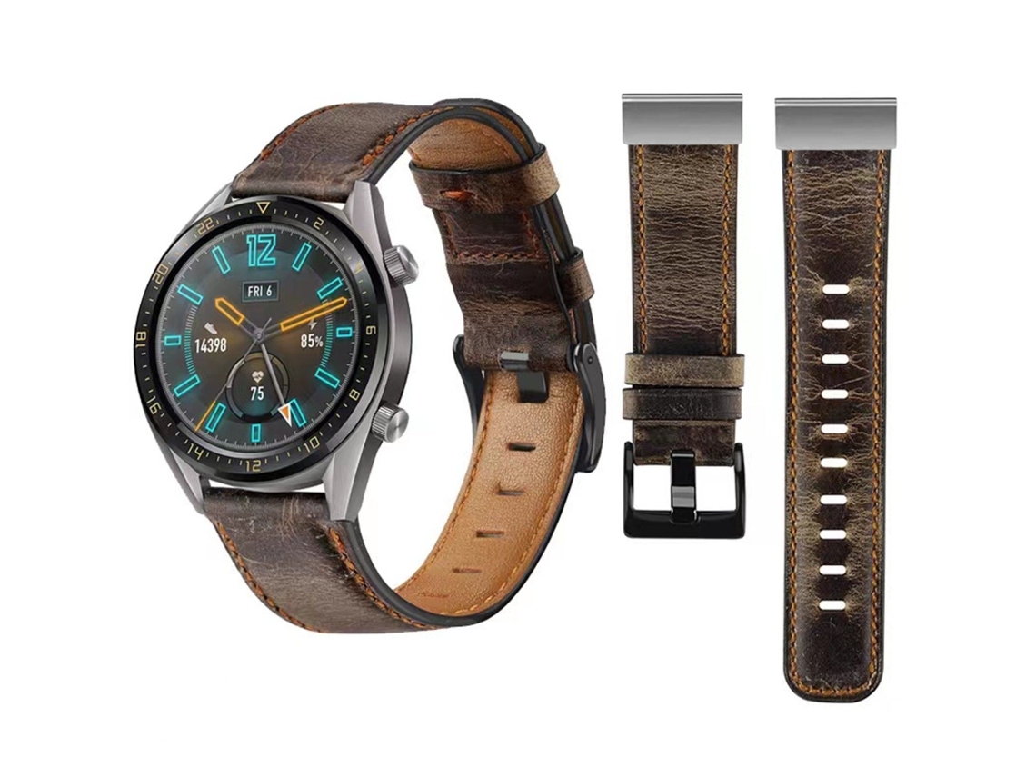 Bracelete Vintage Leather para Garmin fenix 3 Sapphire HR Caf