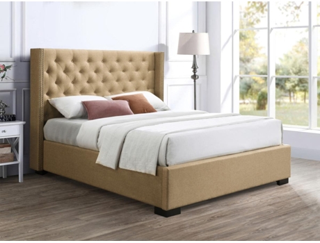 Cama com cofre MASSIMO VENTE-UNIQUE Bege 180x200 cm - Com colchão - Com sommier