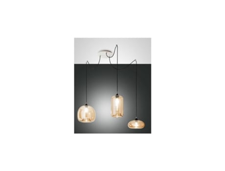 Lustre Pendente Fiona Led em Metal e Vidro Soprado Ambra 3496-47-125 FABAS LUCE