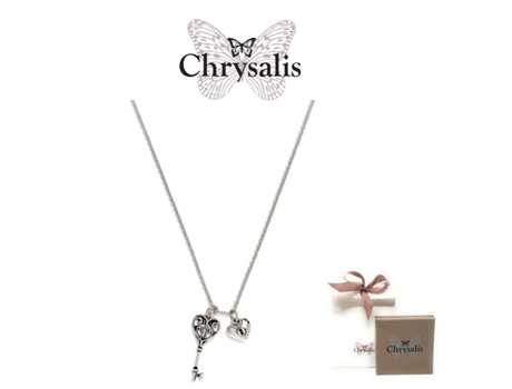 Colar CHRYSALIS Haphrodite Heart Rhodium Flash - Silver - 54cm - Com Caixa ou Saco Oferta Mulher