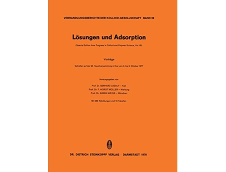 Livro Lösungen und Adsorption Progress in Colloid and Polymer Science 65 German Edition de G Lagaly (Alemão)