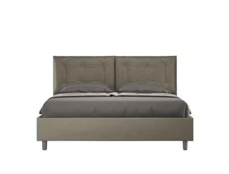 Cama de Casal Queen Size Sem Estrado Estofada AnnalisaITYHOME (160 x 210 cm - Painéis de Melamina e Couro Sintético)