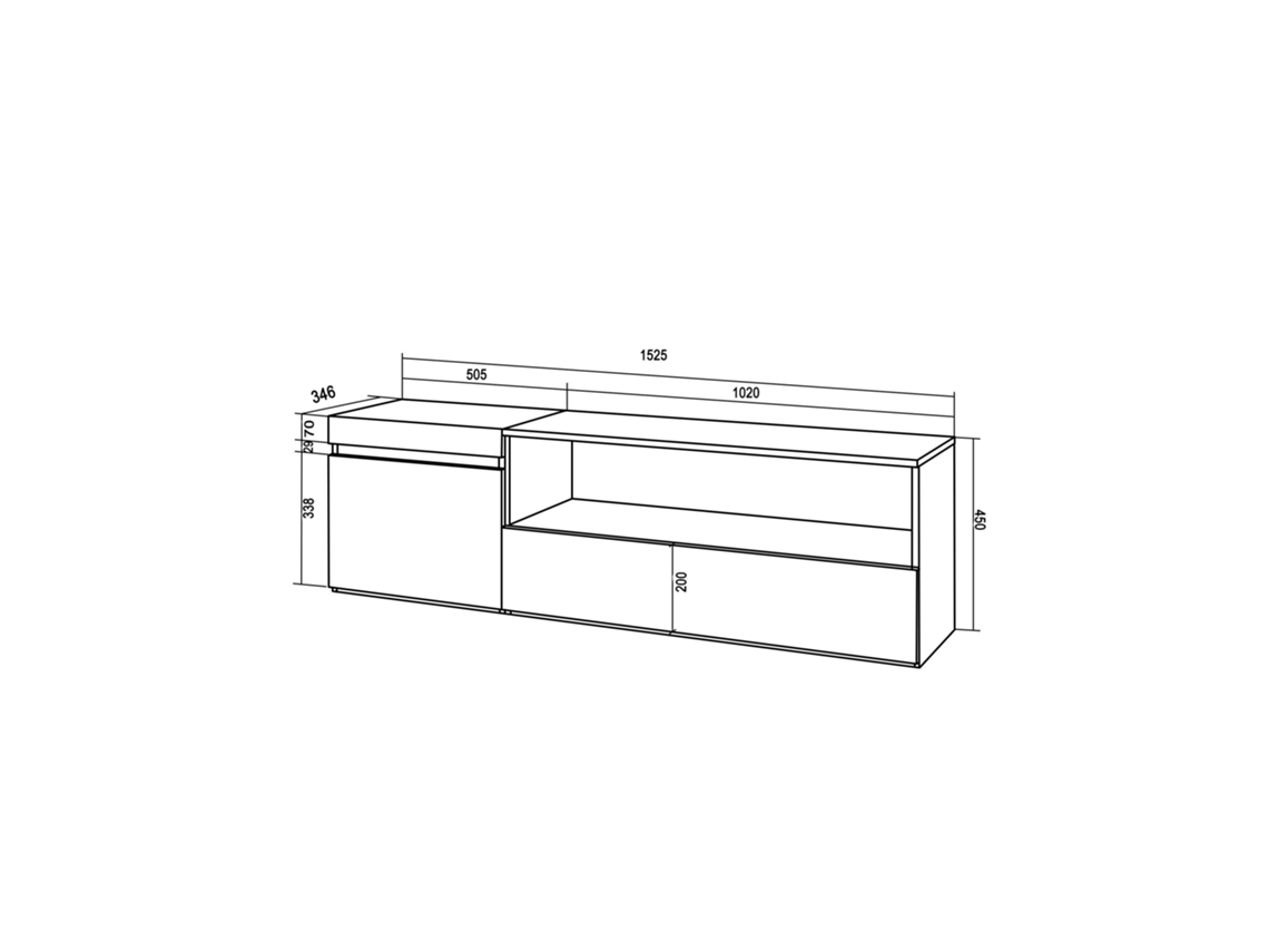 Conjunto de Móveis Tv 260X186X35cm para Televisores Até 65 Lareira Eléctrica  Branco e Preto SKRAUT HOME