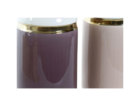 Vaso  Lilás Grés Malva Glam (12.5 x 12.5 x 25 cm) (2 pcs)