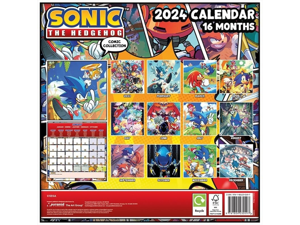 Calendario 2024 Sonic The Hedgehog 30 x 30 cm Worten.pt