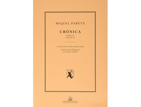 Livro Crònica. Volum Iii de Miquel Parets (Catalão)