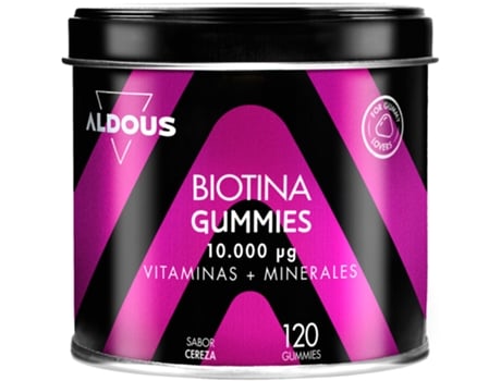 Biotina 10.000 Mcg Gominolas Aldous Con Acido Folico Zinc Selenio Yodo Vitaminas 120 Gummies ALDOUS BIO