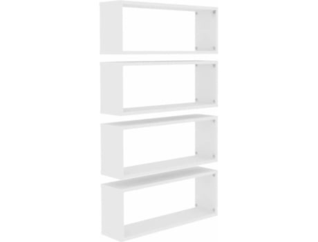 Prateleiras parede forma de cubo 4pcs contr. 60x15x23 cm branco