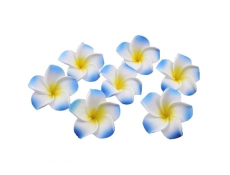 100 peças 6 cm plumeria havaiana espuma flor frangipani para decoração de festa de casamento (azul) FOXNOVO