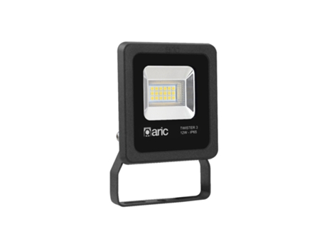 Projector Exterior Preto ARIC Twister 3 Led 12W 3000K