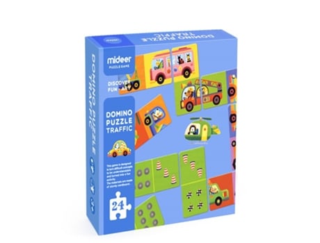 Jogo de Tabuleiro MIDEER Domino Puzzle Traffic (3 Anos)