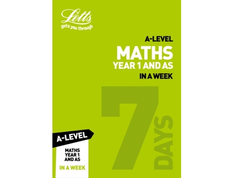 Livro a -level maths year 1 (and as) in a week de letts a-level (inglês)