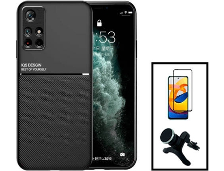 Kit Capa Traseira Magnética Anti Choque + Película Xiaomi Redmi Note 11 GIFT4ME Preto