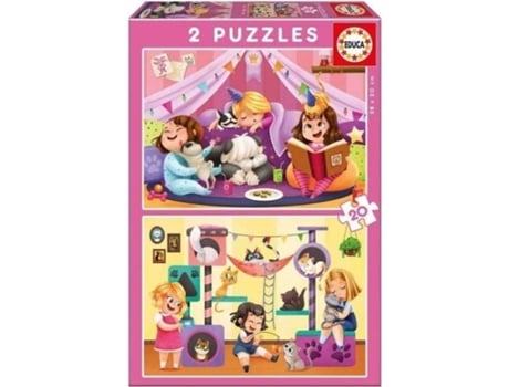 Puzzle EDUCA BORRASPijamada Y Fiesta Animal (Idade Mínima: 3 Anos - 20 Peças)