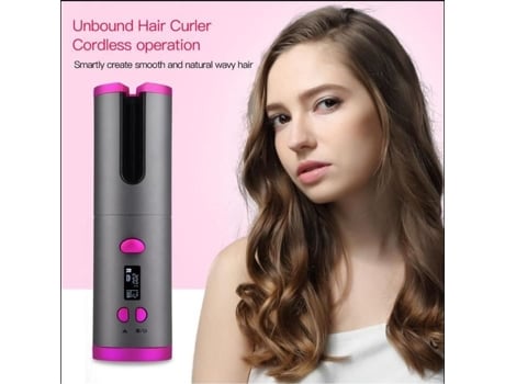 Profissional automático modelador de cabelo sem fio temperatura display cabelo curling ferro varinha rolo carregamento usb cabeleireiro wav OLALI