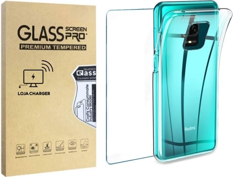 Capa e Película Vidro Temperado Xiaomi Note 9 Pro LOJA CHARGER Transparente