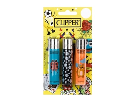 Blister 3 Encendedores Clipper Dise?os Surtidos CL3J918H