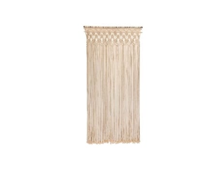 Cortina de Porta Trançada em Algodão Macramé Cor Bege 90 X 200 Cm MOREL Bege