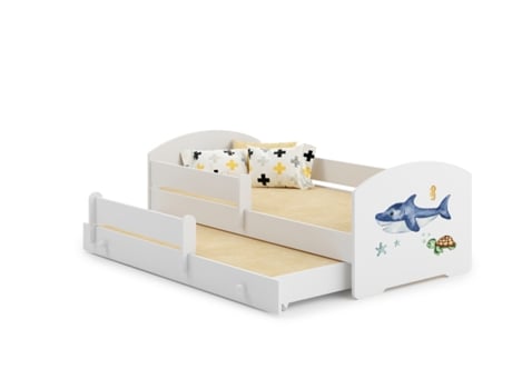 Cama dupla 160 x 80 com colchões e estrados incluídos Kobi Luk Shark