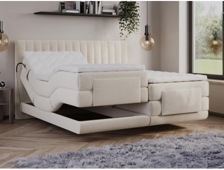 Cama continental DONISI VENTE-UNIQUE Bege 2x90x200 cm - Com colchão - Com sommier