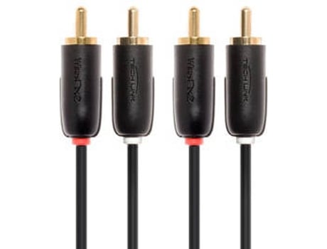 Cabo Vídeo TECHLINK (2 RCA - 2 RCA - 1 m - Preto)