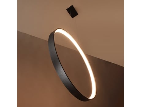 Candeeiro de Teto Led SOLLUX (Aço Rio -  110 cm Preto -  3000K)